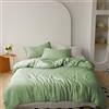 IlGruppone Parure Copripiumino Matrimoniale in Raso di Cotone Lucido Tinta Unita Sacco E Federe Lussuoso Elegante Due Piazze Set Letto - Salvia - Matrimoniale