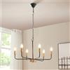 lux.pro Lampadario a Sospensione Vintage in Metallo a 6 Bracci Curvi per Lampadine E14 Lampada da Soffitto a 6 Luci Industrial Elegante per Soggiorno Sala - Nero/Ottone