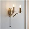 Licht-Erlebnisse Lampada da parete con interruttore in ottone antico L: 32,5 cm metallo 2 luci E14 applique moderna soggiorno corridoio