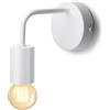 Aigostar Lampada da Parete Retro Industriale per Interni | Attacco E27 Senza Lampadina | Applique da Parete Max 40W | Adatta per Camera da Letto, Soggiorno, Corridoio (Bianco)