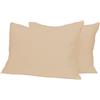 Home Tresor - Coppia Federe per Guanciali Letto con 3 Bottoni Clic Clac, Misura cm. 52x82, Made in Italy, 100% Puro Cotone, 57 fili cm^2, Tinta Unita AVORIO