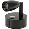 Bewinner Lampada da lettura per Interni e Camper da 12 V a 24 V, Faretto LED piccolo con luce notturna blu (BLACK)