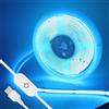 HEGEHE - Striscia LED COB Flessibile 5V Dimmerabile [0.5M,Blu ghiaccio], Alimentazione USB, 320 LED/m, Tagliabile, CRI85+, Ideale per Camera da Letto, Cucina, Sala Giochi, Soggiorno e Negozi