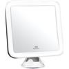 Fancii 10x Specchio ingranditore per Trucco con Luce LED e Ventosa Potente - Specchio cosmetico da Viaggio Illuminato - Specchio da Bagno Portatile, Mira (10X)