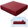 SHUOJIA Fodere per Cuscini per Divani, Protezioni per Cuscini per Sedili in Tessuto di Velluto Elasticizzato,Cuscino per Divano Fodera per mobili Coprisedile per Divano (Dark Red,2-Seater)