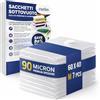 Excelux 7 Sacchetti Sottovuoto Salvaspazio 60x40 cm per Vestiti e Viaggio - Buste Riutilizzabili per Valigia e Armadio, Premium Spessore 90 Micron, Compatibili con Aspirapolvere