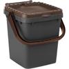 Ecoplast | Pattumiera per Raccolta Differenziata 20 Lt, Bidone Spazzatura in Plastica Riciclata, Marrone, 34,5x34,5x34,5, Made in Italy