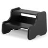 defiPad Sgabello con 2 gradini | Sgabello in legno per bambino | Scala per bambino | Mobile per bagno, cucina, cameretta dai 2 anni (Nero)