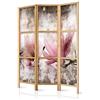 murando - Paravento Decorativo Monofacciale Fiori 135x172 cm 3 Pannelli Divisori - Stampa su un Lato su Tela in TNT - Separe Divisorio per la Casa Legno Stile Giapponese - Floreale b-C-0390-z-b