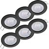 Oktaplex lighting Sedan Set di 6 faretti a incasso a LED - con modulo LED da 4,8 W 4000K 230V 380lm bianca neutra 110° - Spot nero, misura del foro 60-70 mm