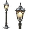 Mengjay Trade Classico Lampada da Terra in Alluminio E27,Lampada per esterno Impermeabile Lampada da Strada Alto palo Custodia in Alluminio pressofuso Lampione Stradale Esterno a pilastro Terrazzo