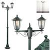 hofstein Lampada da esterni Loria, lampada da sentiero in metallo/vetro smerigliato in nero/verde/bianco, candelabro a 2 luci, effetto antico, altezza max. 200 cm, illuminazione da giardino IP44, 2 lampadine