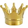 Baroni Home Corona in Porcellana, Decorzione per la casa, Porcellana dipinta a mano, Design moderno e elegante, Corona Svuotatasche e Portacandela, Idea Regalo, 15x15x10 cm (Oro)