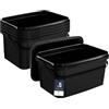 BenBow Secchio rettangolare con coperchio 5x 5l nero - adatto al contatto con alimenti, contenitore di plastica impilabile con manico - vuoto
