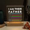 KEMEILA Regalo per la festa del papà con scritta I Am Their Father Sign, luce notturna personalizzata a LED, nomi di bambini a sciabola, decorazioni per soggiorno, camera da letto, 7,08 x 15 cm