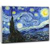 Niik Quadro + Telaio (BB) notte stellata di vincent van gogh 80 x 65 x 1,7 cm falso d'autore stampa su tela