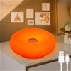 OOWOKS Lampada a ciambella, lampada da tavolo a LED arancione a forma di ciambella, senza fili, ricaricabile, dimmerabile al tocco, 3 temperature di colore, lampada da comodino retrò, luci notturne