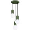 SOLLUX lighting Lampada da Sospensione - Lampada da soffitto in Alluminio e Vetro -3 Paralume - Lampadina LED - Verde Oliva Halo