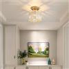 Chao Zan Lampada da Soffitto in Metallo e Cristallo Per Corridoio, Plafoniera camera da letto in Cristallo con Paralume Quadrato, Lampadario di Cristallo Moderno per Soggiorno (Oro)