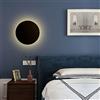 MHXZKHL Circolare Macaron LED Luce a Muro Moderno Semplice Rotondo Lampada da Parete Applique Mini Metallo Interno Illuminazione a Parete Per Camera Da Letto Soggiorno Scale(20cm, 12W,Black, Natural White)