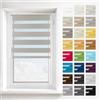 Estika Tenda a rullo giorno e notte senza forare, montaggio 2 in 1 (fissaggio a morsetto o a soffitto/parete) - 75 x 120 cm - Lino scuro - per interni, semi-trasparente