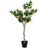 Spetebo Pianta arancia artificiale in vaso nero - 118 x 40 cm - Albero artificiale con 10 arance - Pianta decorativa per interni