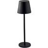 LEOLUX Columbus/s Nero Lampada Da Scrivania, Senza Fili, Ricarica Solare. Adatta Come Abajour Da Comodino. La Lampada Da Tavolo Ha 3 Colori Di Luci Led con Intensità Dimmerabile