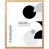 FRAMAI® Cornice portafoto 40 x 50 cm, colore rovere MDF, cornice ecologica con plessi infrangibili, gancio e supporto