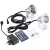 Haofy Faretto a LED con Luce Subacquea da 10 W, 2 Pezzi Lampada Subacquea IP68 Faretto con Luce Subacquea a LED RGB Impermeabile con Telecomando Cavo da 2 M per Acquario con Acquario(Silver)
