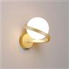 AoLa Lampada da Parete a Sfera per Interni Lampada da Comodino a Spirale Creativa Palla di Vetro Trasparente Applique da Parete Base Metallica Nera G9 Moderna Minimalista per Camera da Letto,d'oro
