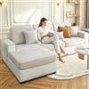 BXFUL Copriseduta Divano Elasticizzato Ciniglia, Fodera per Cuscino Elasticità del Divano, Antiscivolo Protezione del Cuscino Sedile del Divano (70x80cm,Beige)