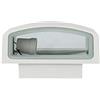 Universo - Applique da esterno lampada da parete in alluminio e vetro per giardino e terrazzo - IP44 attacco E27 max 60W dim. 12,5x22x9 cm (Bianco)
