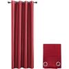 emmevi Tenda Porta Finestra Raso Sintetico 1 Pannello Coprente 140x280 Cm Occhielli Acciaio Bordeaux