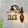 XINYASEE Lampada Da Parete in stile rustico,E27Mediterranea Applique Da Parete, Paralume in Vetro Vintage Illuminazione Da Parete per Camera Da Letto Soggiorno Corridoio,Ristorante,Loft,caffè (B)