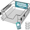 Casaria® 3x Cestello Estraibile Sottolavello 40cm 20kg Cassetto Telescopico Metallo Guide Scorrevoli Cucina Cestelli Cucina Cassetti Estraibili