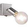 meineWunschleuchte Faretto da parete regolabile in argento e filamento LED, 1 faretto con interruttore, 9 x 11 cm