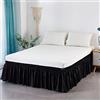 uyeoco Gonna da Letto Elasticizzata Avvolgente Matrimoniale/Singolo/Piazza e Mezzo Tinta Unita Gonna Letto con Volant Gonna da Letto Facile da Installare da 38 cm (Color : Black, Size : 120 * 200+38cm)