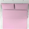 Corredocasa Completo Letto Set Lenzuola in Puro Cotone 100% Piazza e Mezza Tinta Unita Made in Italy Lenzuola sopra, Lenzuolo sotto e 1 Federa - Biancheria da Letto, (Rosa, Una Piazza e Mezza)