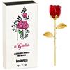 Maverton Rosa Stabilizzata Eterna in Vetro in Scatola Personalizzata - Rose stabilizzate di Cristallo - Soprammobili moderni - Rosso - Oro - Idea Regalo Donna - regalo