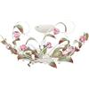 Licht-Erlebnisse Plafoniera metallo vetro rosa bianco soggiorno cucina A: 28 cm E14 5 luci giocosa lampada da soffitto decorativa floreale corridoio ROSE