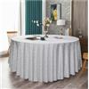 GOEXCPL Tovaglia rotonda di Natale Poliestere Per matrimoni e feste Lavabile in macchina Modello B Bianco Diametro 160 cm