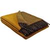 STTS International Coperta in lana vergine al 100% in diversi colori, 140 x 200 cm, coperta in lana vergine Tirolo (marrone-senape (double face), 140 x 200 cm)