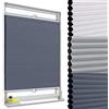 WOLTU Tenda Plissettata a Nido d'Ape oscurante, senza Foratura, 90x130 cm | Blu-Bianco, Protezione Solare e Privacy, per Porte e Finestre