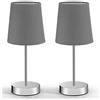 Monzana 2x Lampada da Comodino Metallo Paralume in Tessuto E14 Luce Soffusa Lettura Cavo 120cm