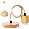 Generico Portalampada - Portalampada A, Regolabile In Legno Base Per Lampade Stile Vintage, Portalampadas Per Illuminazione Ambientale | Portalampade Per Garage, Scale, Camera Da,