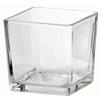 EURO ITALIA Vaso in vetro trasparente cubo 14x14x14 cm