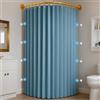 Momooda Tenda Da Doccia Antimuffa Magnetica in Tessuto Impermeabile con Ganci, Tenda da Doccia Pieghevole Lavabile per Vasca da Bagno, 230 g/m², Azzurro chiaro, 180x180cm
