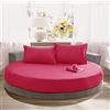 KXCAQ Lenzuolo Morbido Cotone Rotondo Lenzuolo con Angoli Tinta Unita copriletto Rotondo Set Biancheria da Letto coprimaterasso coprimaterasso Lenzuolo Morbido 220x220 cm Rosato