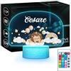 Maverton Lampada personalizzata LED - Luce notturna bambini - Lampada 3D per camera da letto - Compleanno bambina o bambino - Cornice con base multicolore - Idee regalo nascita neonato o neonata