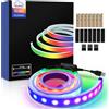 Monucep Striscia LED RGB RGB per PC da 32 pollici, striscia LED con controllo app SKYDIMO, sincronizzazione per musica, film, giochi [classe energetica F]